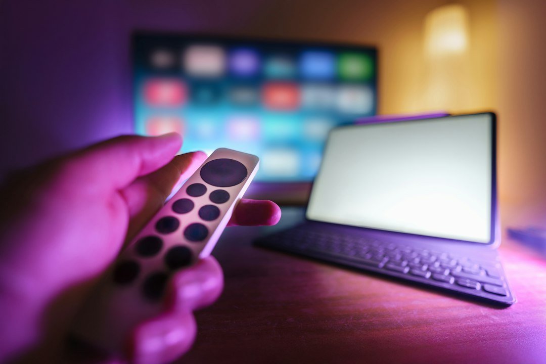 Home entertainment setup showing TV and other streaming devices